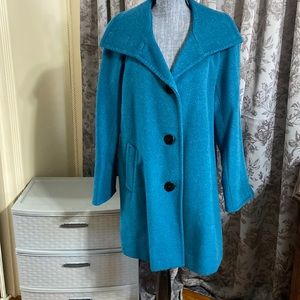 Ellen Tracy Teal Coat EUC